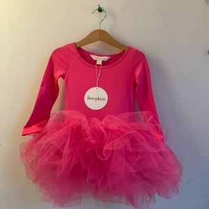 Long Sleeve Tutu Dress - Hot Pink
